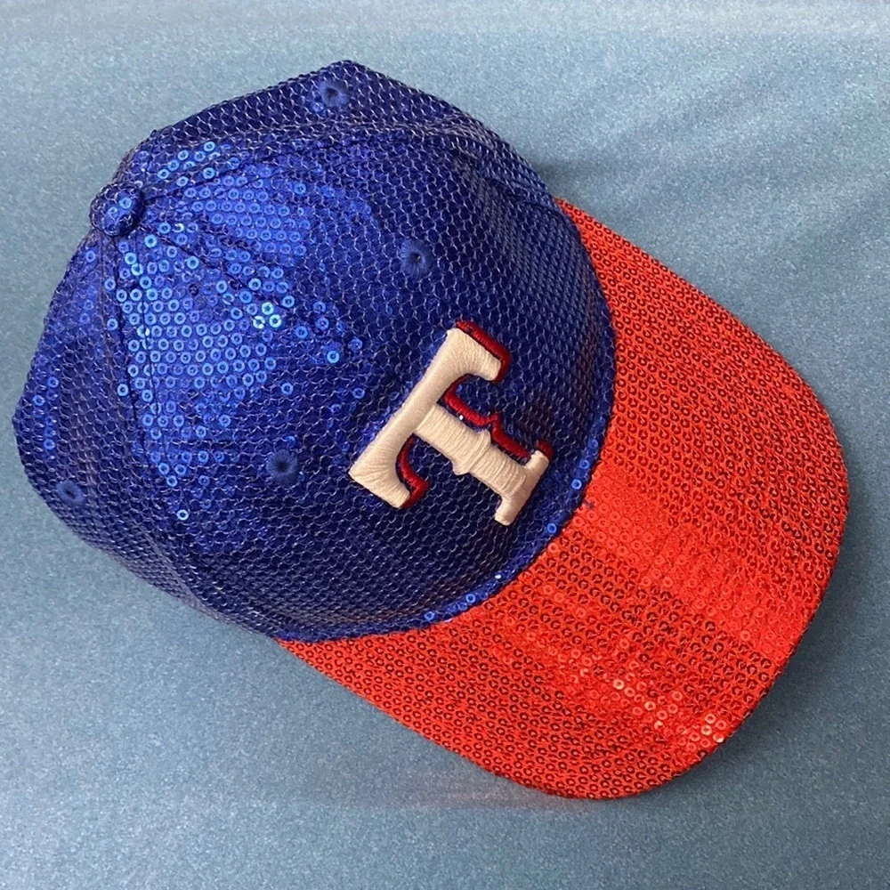 Texas Rangers Victoria’s Secret PINK Sequin Sequence Bling Sparkle Baseball Cap